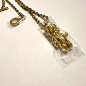 Gold bear pendant with 24 inch chain new